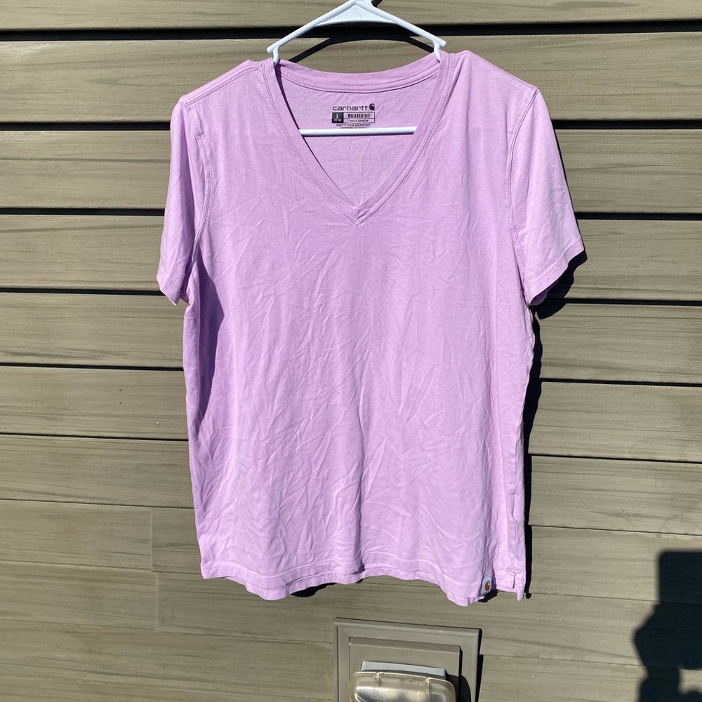 Carhartt purple relaxed fit v-neck t-shirt Lavender V-Neck T-Shirt